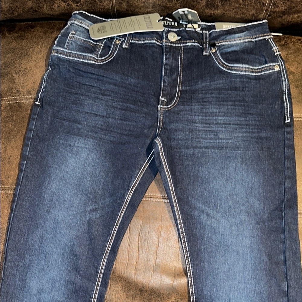NEW Cultura Superior Denim Goods NYC Women's Straight Fit Jeans - Dark Blue - Picture 7 of 11